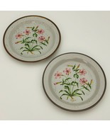 2 Wild Pink 8&quot; Salad Plates #201 made in Japan Stoneware - £11.85 GBP