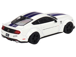 Ford Mustang GT LB-Works White w Blue Stripes Limited Edition to 3600 Pcs Worldw - £18.84 GBP