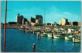 Boats at T-Head Corpus Christi Texas TX Chrome Postcard A12 - £3.20 GBP