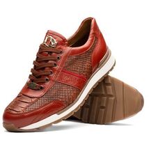 Brescia Snake And Classic Calfskin Fashion Sneaker Men's Antique Cognac image 3