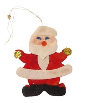 Vintage Santa Christmas Ornament Felt Styrofoam Flat Japan - £11.87 GBP