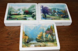 Thomas Kinkade&#39;s Faith For All Seasons Plate LOT 3 Bradford w/Styro EXC! - $770.34 MXN
