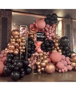 Black Pink Balloon Garland Kit Double Stuffed Dusty Pink Balloons Metall... - $35.99