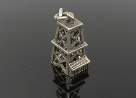 925 Sterling Silver - Vintage Petite Dark Tone Tower Drop Pendant - PT8404 - £20.11 GBP