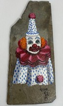 Pierre Louis Laiche Clown 1985 painted New Orleans Antique Roof Slate Signed - $46.74