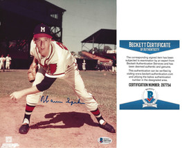 Warren Spahn signed Milwaukee Braves baseball 8x10 photo Beckett COA aut... - £118.34 GBP