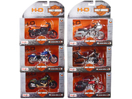 Harley-Davidson Motorcycles 6 piece Set Series 42 1/18 Diecast Motorcycle Models - £67.67 GBP