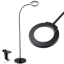 Magnifying Floor Lamp 5X Glass, 3-in-1 LED w/ 5 Color Modes Adjustable Gooseneck - £48.09 GBP