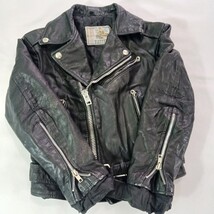 Gino Leather Jacket Girls Size M Fundamental Fashion Euro Style Full Zip Black image 8
