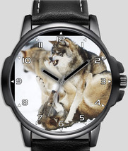 Fighting Wolves Angry Wolf Unique Unisex Beautiful Wrist Watch UK FAST - £43.16 GBP