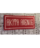 Handmade AKITA  AVENUE Needlepoint Street Sign 4 x 9 In Red Dog Love  Br... - £13.36 GBP