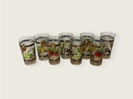 8 Kig K19 Vintage fruit glasses Indonesia strawberry grapes blueberry pear 12oz - £26.63 GBP