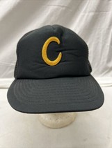 trucker hat baseball Cap Vintage Mesh SnapBack Embroidered C On Black Cap - $39.99