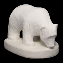 Pottery Clay Polar Bear Sculpture White Figurine Statue Handmade 6&quot; h. Vintage - $39.57