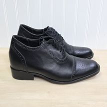 Dons Handmade Men's Elevator Shoes Cap Toe Black Leather Size 10 12" Toe... - $123.74