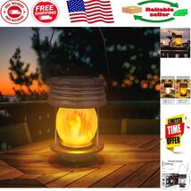 Vintage Solar Lanterns with Flickering Flames - 2 Pack for Outdoor Elegance - $44.74 CAD