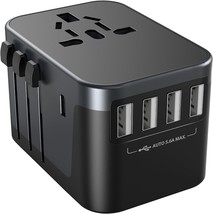 Universal Travel Adapter International Plug Adapter 4 USB A 1 USB C Port... - £29.00 GBP