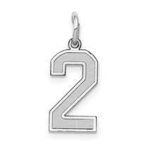 14kw Small Satin Number 2 Charm WSS02 - £63.08 GBP