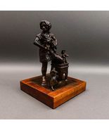 David Spence 2007 Signed Large Girl With Dogs Bronze Sculpture 13 1/4&quot; - $2,825.95 CAD