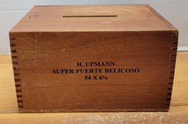 Vtg H Upmann Super Fuerte Belicoso Wooden Cigar Box Sliding Lid Storage - £15.01 GBP