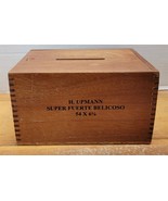 Vtg H Upmann Super Fuerte Belicoso Wooden Cigar Box Sliding Lid Storage - $18.81