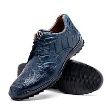 Kratos Genuine Caiman Crocodile Fashion Sneaker Navy image 2