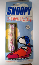 Snoopy Pilot Peanuts Shoelaces Vintage UNUSED 1965 Original Sealed Show Laces 36 - £18.98 GBP