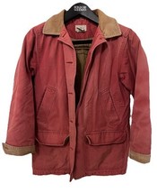 LL Bean Barn Jacket Women Medium Red Chore Coat Corduroy Canvas Quilt In... - $1,129.00 MXN
