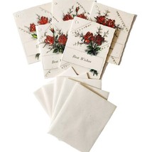 c1940s Best Wishes Greeting Cards Unused Mini Floral Lot Of 5 w/ Envelop... - $610.05 MXN