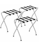 3 Pcs Foldable Luggage Rack Chromed Steel Suitcase Stand Holder Shoes Sh... - £173.82 GBP
