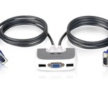 IOGEAR 2-Port USB VGA Miniview Micro Cabled KVM Switch - 2048 x 1536 - H... - £65.23 GBP