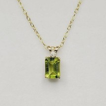 925 Sterling Si1ver 2 Ct Emerald Simulated Green Peridot Drop Shape Gift Pendant - £60.72 GBP