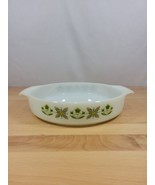 Vintage Fire King glass Meadow Green 9&quot; circle cake pan casserole dish - £7.16 GBP