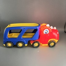 Dinosaur Friction Truck Toy Hauler Lights and Sounds Folding Ramp Dinosaur Roar - £11.59 GBP