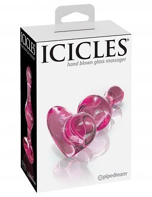 Icicles No 75 Glass Anal Plug Pink 3.1 Inch - $29.64