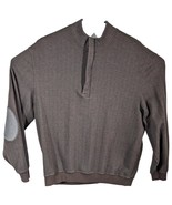 Cremieux Classics Mens Jacket 1/4 Zip Brown and Grey Elbow Patches XXL 2XL - $28.70