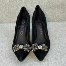 Sole Society Black Suede Gem Embellish Pumps Size 6 - £34.58 GBP