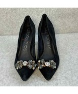 Sole Society Black Suede Gem Embellish Pumps Size 6 - $44.88