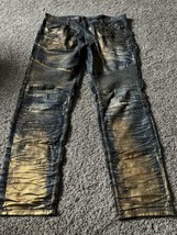 Jordan Craig Legacy Edition Aaron Gold Foil Denim Jeans Men&#39;s 40W x32L H... - $32.71