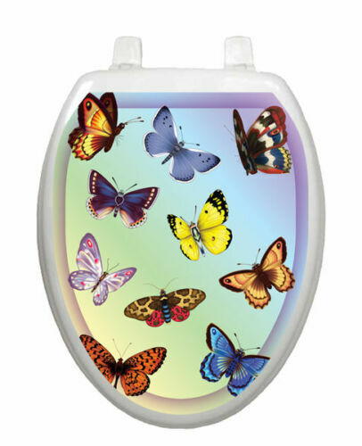 Toilet Tattoos Vinyl Lid Decoration Artistic Removable Reusable Butterfl... - $25.05