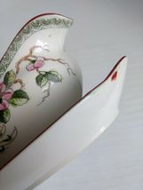 Nippon Noritake Gravy Boat with Attached Underplate Mystery #40 Flowers Peacocks image 8