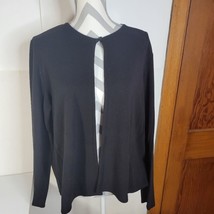 Eileen Fisher Black one button Rayon sweater Size large - £18.92 GBP