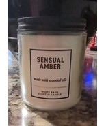 Sensual Amber Bath &amp; Body Works White Barn 7 oz Single Wick Candle RETIRED - $19.50 CAD