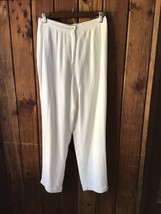 Alfani Dress Pants Women&#39;s Size 8 White Lined Flat Front Zipper Business... - £11.35 GBP