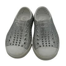 Native Jefferson Kids Shoes Silverl Glitter Baby/Toddler size 5 - £13.86 GBP