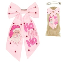  Christmas Santas Hohoho Bow Barrette Hair Clip - $35.55