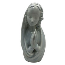 Vintage MCM Praying Virgin Mary Madonna Figurine Blue White Religious Décor  - £27.25 GBP