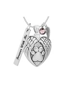 Paws Heart Silver Jewelry Ash Urn - Love Charms™ Option - $79.95