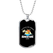 Camper Necklace  Adventure White Life  Necklace Stainless Steel or 18k Gold Dog - £37.33 GBP+
