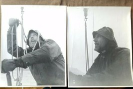 Three Vintage 11&quot; x 14&quot; B&amp;W Photos of a Man Sailboat Block and Tackle - $14.50